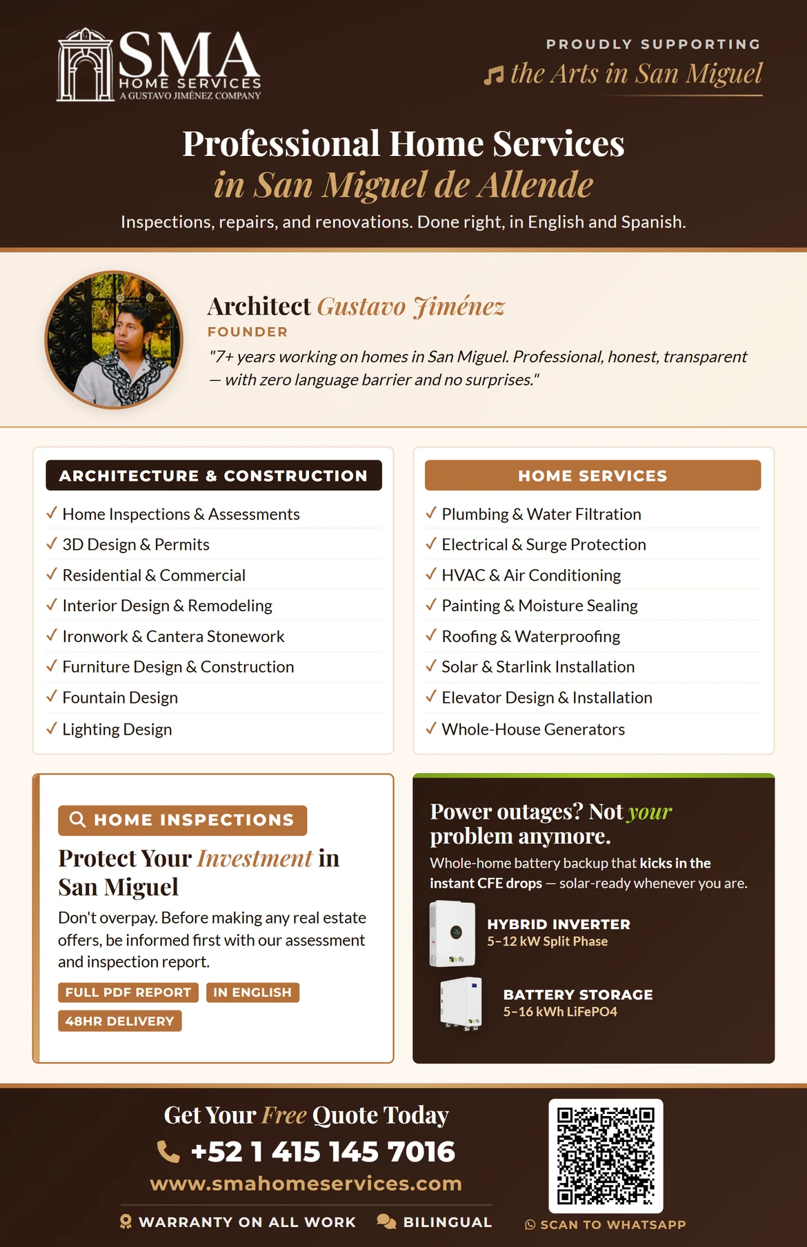 SMA Home Services sponsor advertisement in the FASMA '26 classical concert program